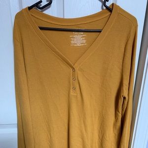 Very soft marigold yellow Time and Tru top
